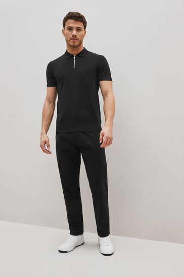 Black polo with zip sale