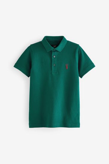 Dark Green Short Sleeve Polo Shirt (3-16yrs)