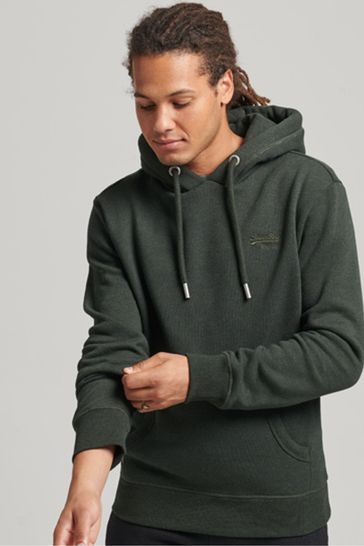Superdry Forest Green Organic Cotton Vintage Logo Embroidered Hoodie