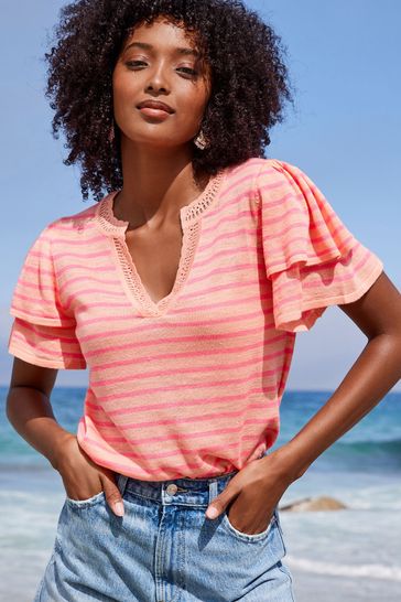 Blue jeans with pink stripe hot sale
