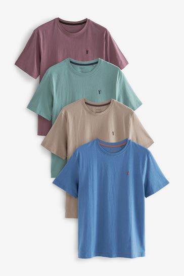 Pack de 4 camisetas en azul/Stone/verde/violeta