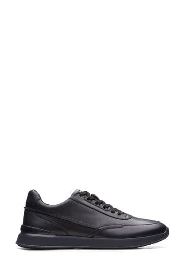 Clarks Black Leather Racelite Lace  Shoes