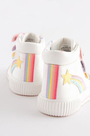 Girls White High Top Trainers