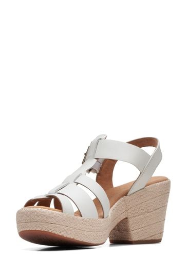 Clarks Women's White Leather Fashion Sandals - 6 UK (39.5 EU) (26149652) :  Amazon.in: Shoes & Handbags