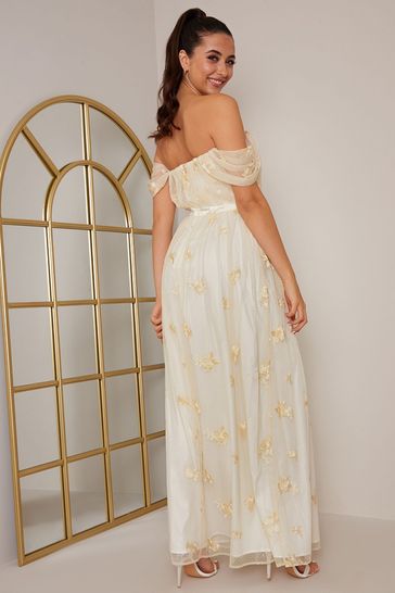 Lace cream clearance maxi dress