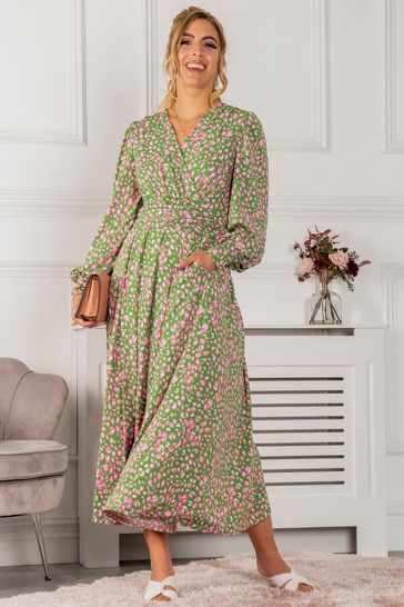 Buy Jolie Moi Green Allyn Long Sleeved Maxi Dress from Next Netherlands