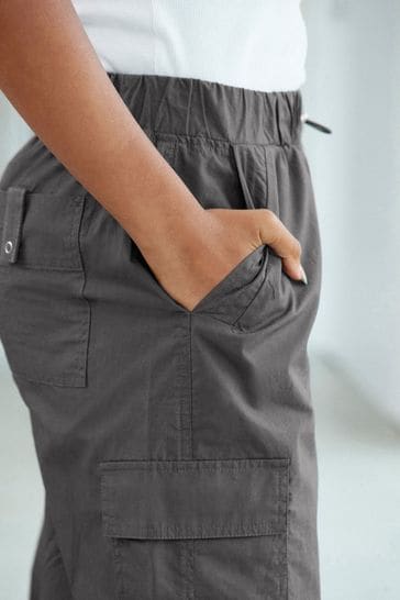 Buy Charcoal Grey Parachute Cotton Cargo Trousers from Next USA
