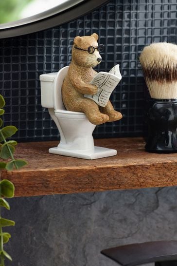 Natural Bertie Bear Bathroom Ornament