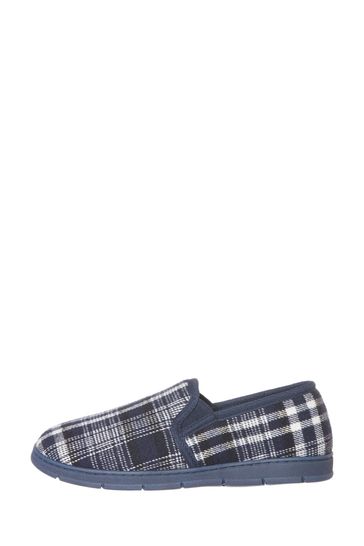M&Co Grey Check Slippers