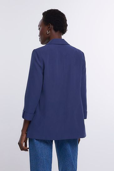 River island navy best sale blazer