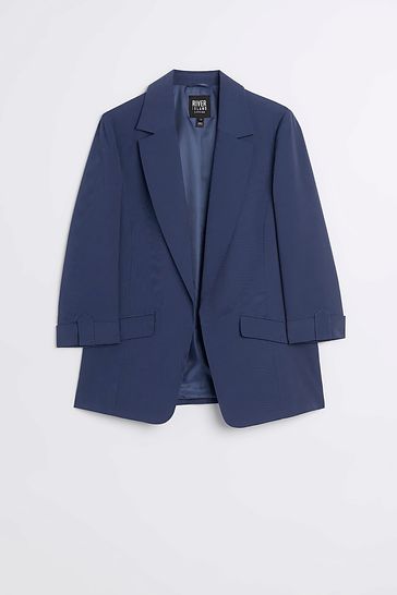 River Island Navy Blue Casual Blazer