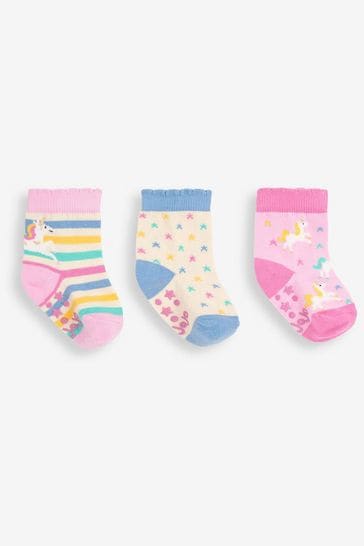 JoJo Maman Bébé Multi Unicorn Socks 3 Pack
