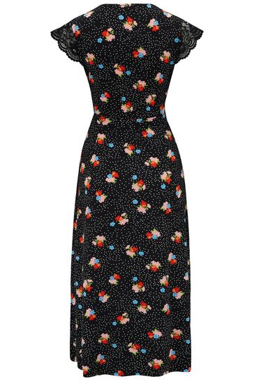 Pour Moi Julie Fuller Bust Slinky Jersey Lace Trim Midi Dress