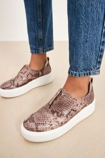 Snake print slip ons new arrivals