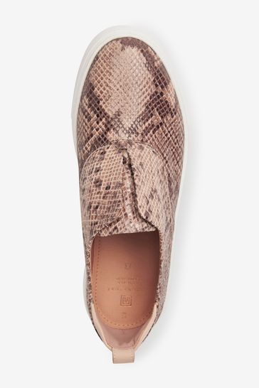 Buy Snake Print Slip On Signature Forever Comfort Leather Chunky Wedge Platform Trainers from Next Lithuania