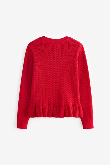 Buy Clarks Red Girls School Cable Cardigan from Next Singapore