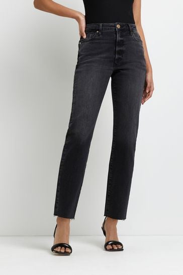 River Island Black Straight Jean