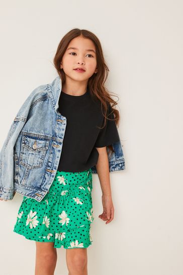 Buy Green Daisy Floral Easy Pull On Jersey Skirt 3 16yrs from Next Ireland
