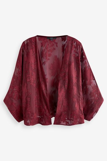 Red sheer kimono cardigan on sale