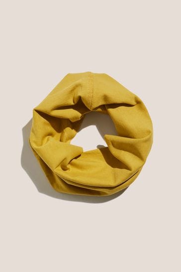 White Stuff Yellow Versatile Jersey Roll Scarf