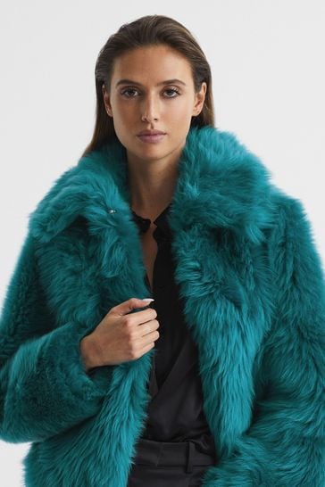 Teal on sale long coat