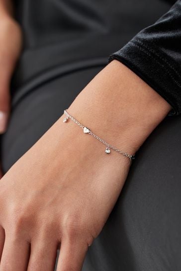 Sterling Silver Heart Chain Bracelet