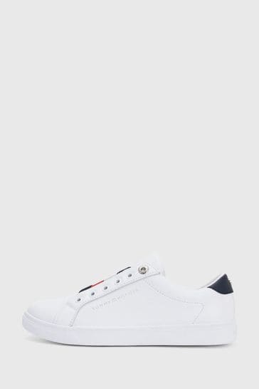 Tommy Hilfiger White Elastic Trainers