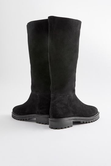 Buy Black Forever Comfort Knee High Suede Boots from Next Luxembourg