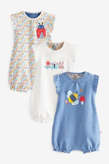 Blue Bee Baby Jersey Rompers 3 Pack