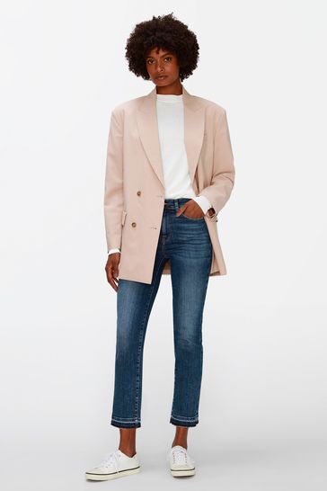 Buy 7 For All Mankind Blue Straight Crop Soho Light Jeans With
