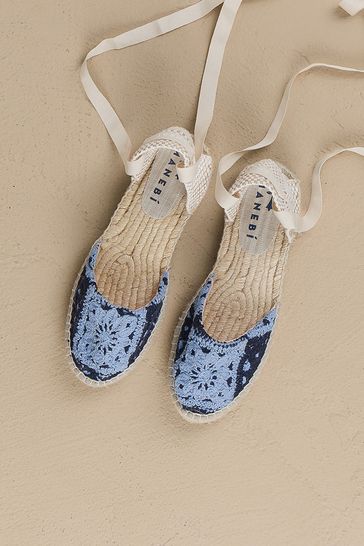Blue and white espadrilles sale