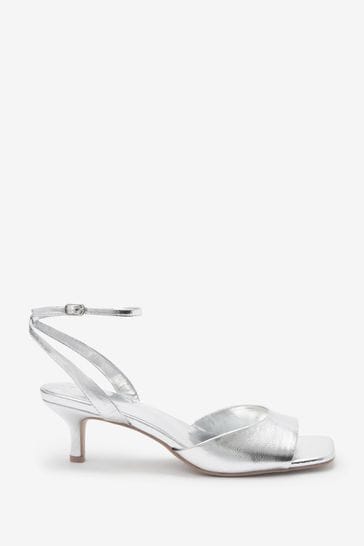 Metallic kitten heels hot sale