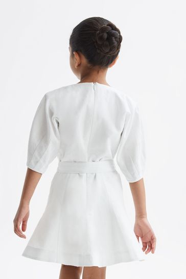 Buy Reiss Ivory Freeda Junior Linen Dress from Next Luxembourg