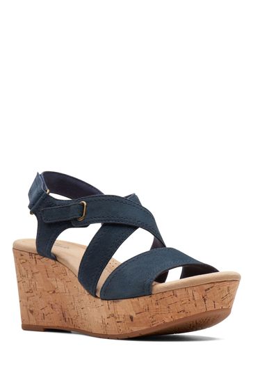 Clarks sandals 2025 womens blue