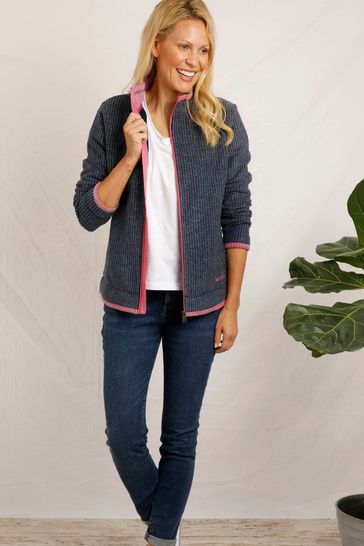 Buy Weird Fish Blue Ariana Eco Full Zip Grid Fleece from Next