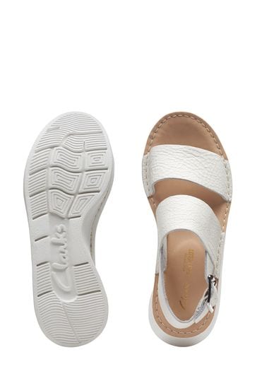 Buy Clarks White Leather Velhill Strap Sandals from Next Austria