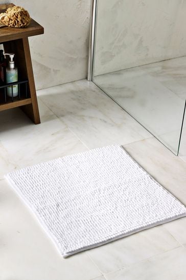 White Bobble Shower Bath Mat