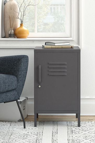 Dorel Home Grey Europe Bradford Metal Locker End Table