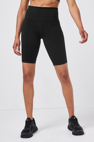 Pantalones cortos negros con tiro alto de ciclismo femenino de 10 pulgadas Goflex para mujer de Skechers