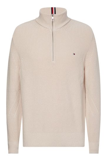 Cream tommy hilfiger jumper new arrivals