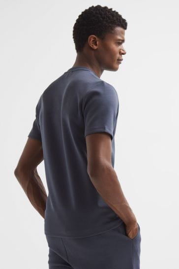 Buy Reiss Airforce Blue Bradley Interlock Jersey Crew Neck T Shirt