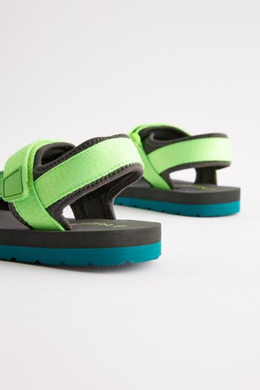 Buy Bright Lime Blue Strap Touch Fastening Trekker Sandals from