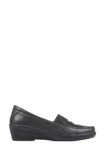 Buy Pavers Black Leather Slip-On Shoes from Next Luxembourg