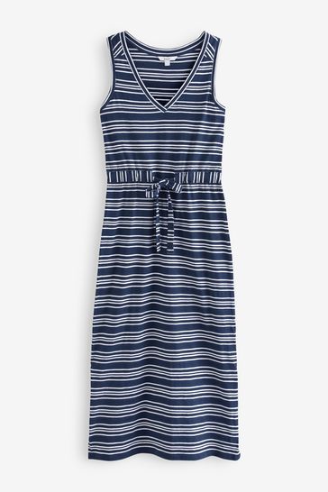 Blue white 2025 striped dress