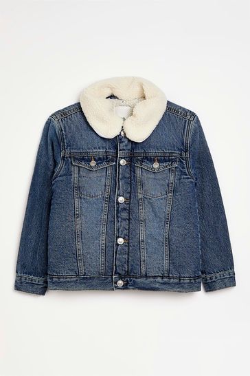River island sales borg denim jacket