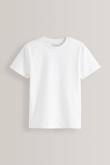 Buy White Regular Fit Short Sleeve 100 Cotton T Shirt 3 16yrs from Next Bahrain