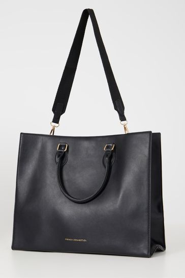French Connection Squared Black Tote Bag
