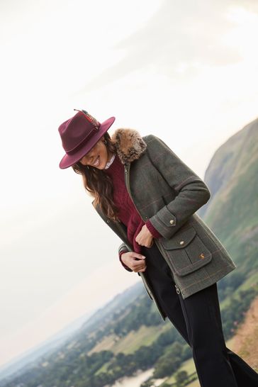 Buy Joules Green Fieldcoat Luxe Tweed Wool Jacket With Removable Gilet from Next Netherlands