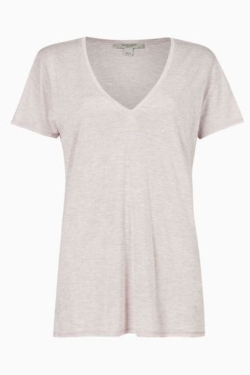 AllSaints Pink Emelyn Shimmer T-Shirt