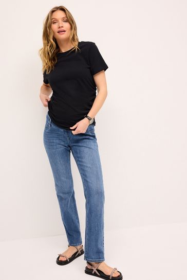 Mid Blue Maternity Slim Fit Jeans